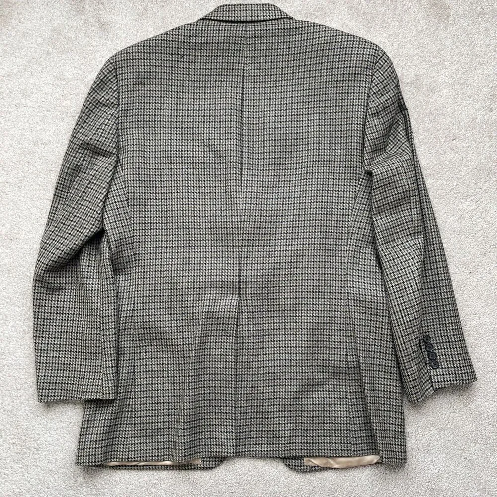Ralph Lauren Herringbone Plaid Blazer Mens 42L Wool Cashmere Academia Preppy